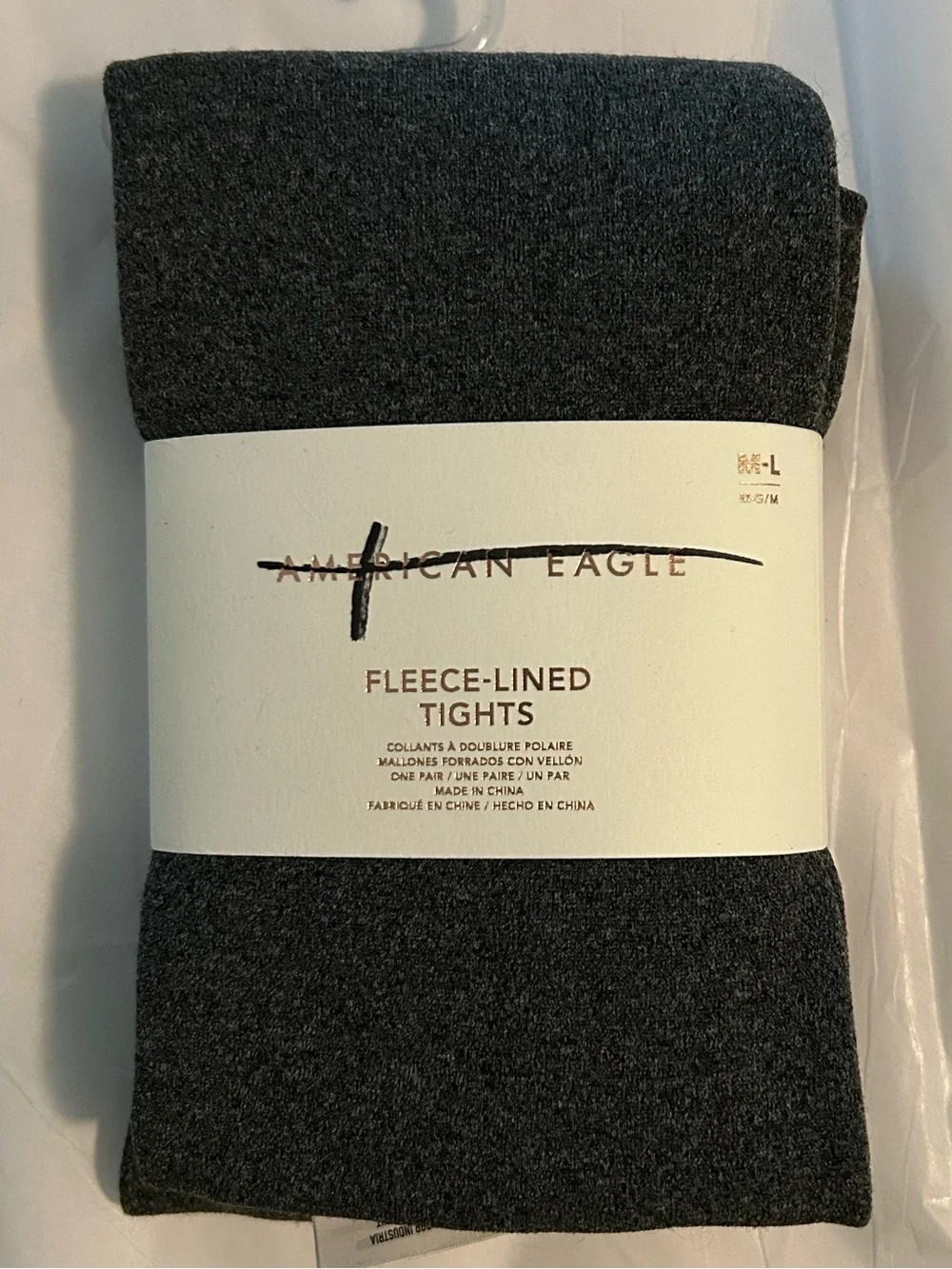 American Eagle Outfitters Charcoal Gray Fleece-Lined Tights